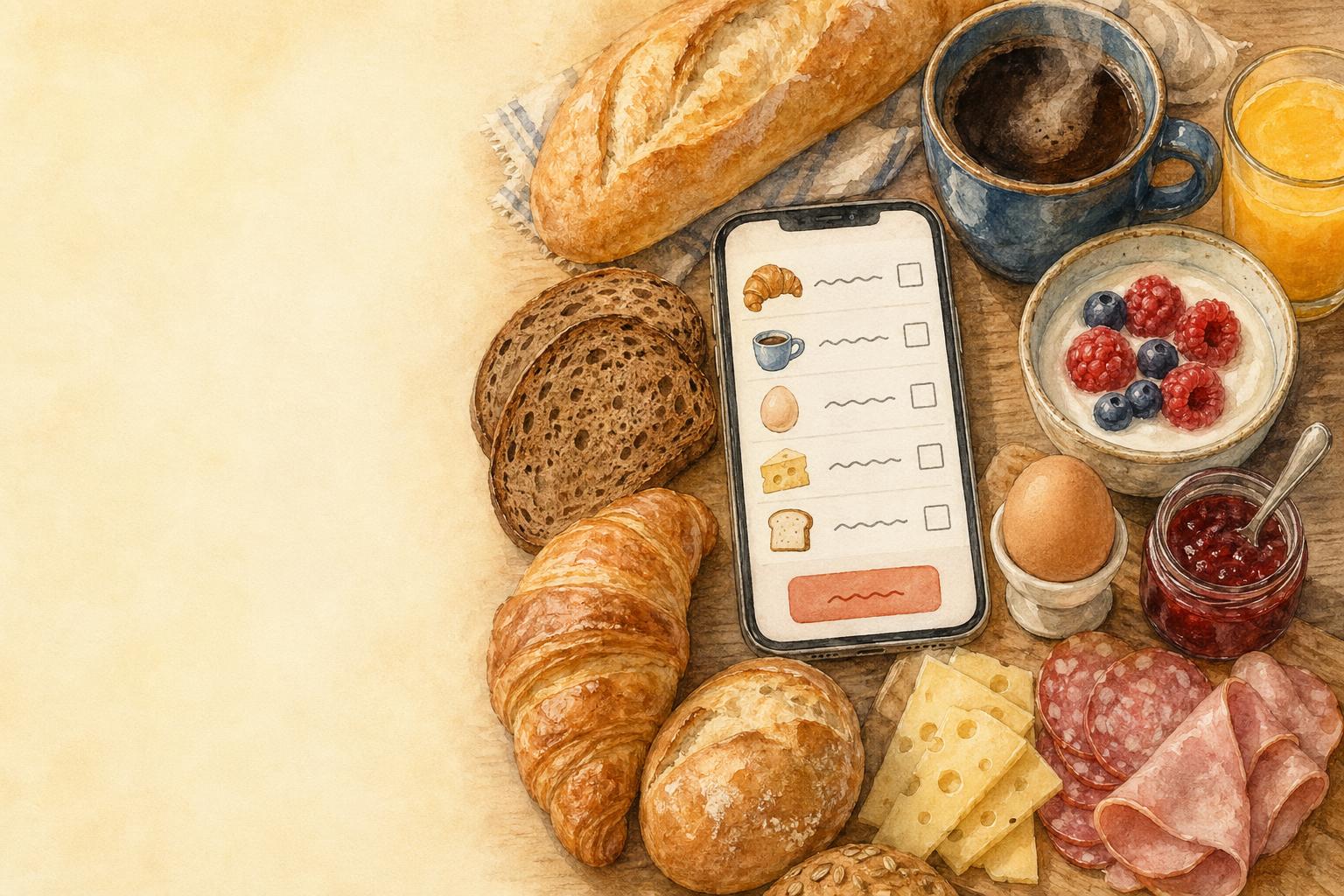 Een Nederlandse B&B-gastvrouw begint haar dag rustig met koffie, terwijl haar gasten via QR op de kamer hun ontbijt bestellen